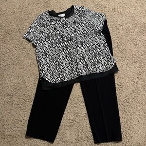 EUC Alfred Dunner set, top sz XL, pants size 18 short (approximate 26" inseam)